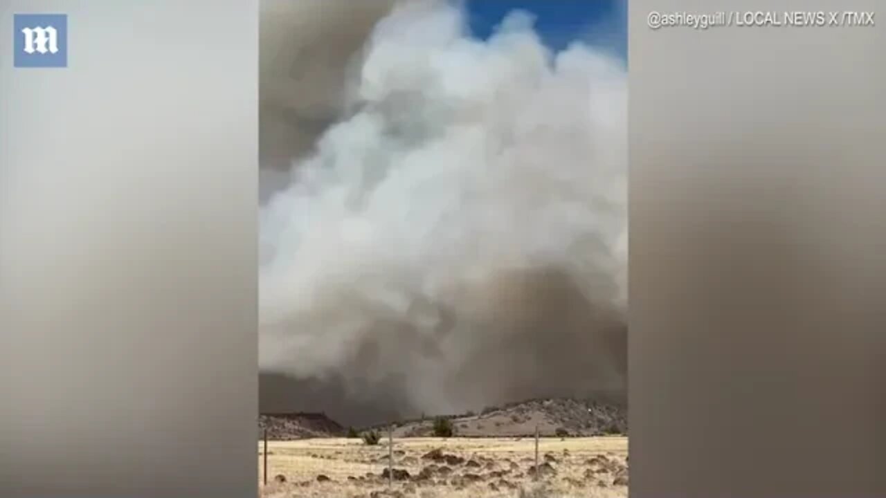 Video: Smoke fills sky as Mill Fire burns in Weed, California