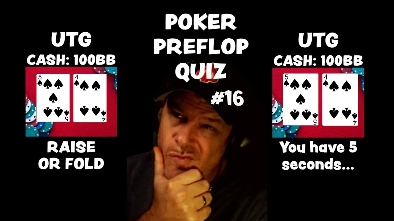 POKER PREFLOP QUIZ #16 - RAISE OR FOLD?