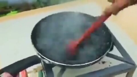 What happens to Coca-Cola when you cook it in a frying pan