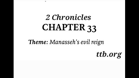 2 Chronicles Chapter 33 (Bible Study)