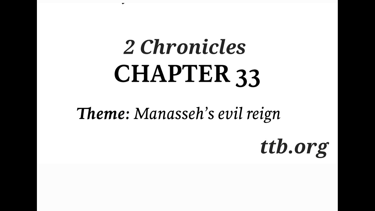 2 Chronicles Chapter 33 (Bible Study)