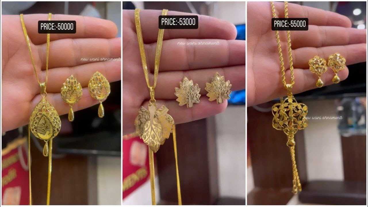 New Designs of Gold Chain Pandant and Earrings with Price!!