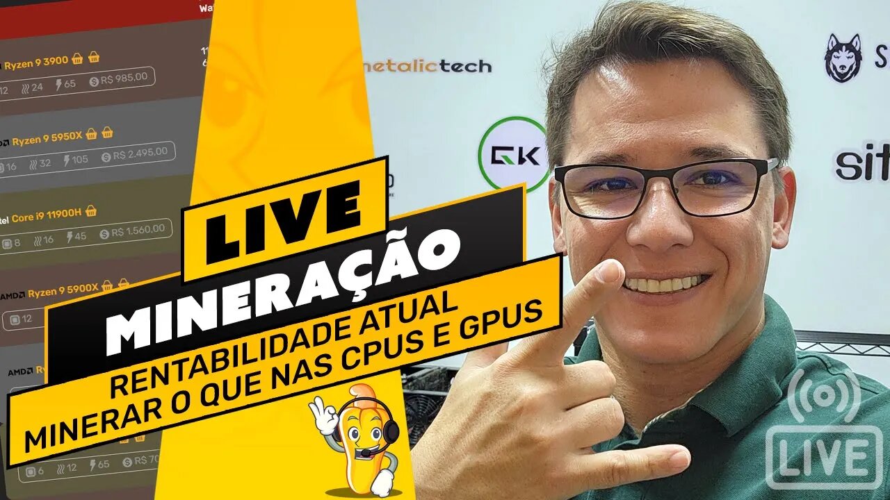 LIVE! BATE PAPO E TIRA DÚVIDAS - RENTABILIDADE ATUAL / MINERAR O QUE NAS CPUS E GPUS