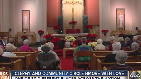 Interfaith clergy members came together to pray during Circle the City event