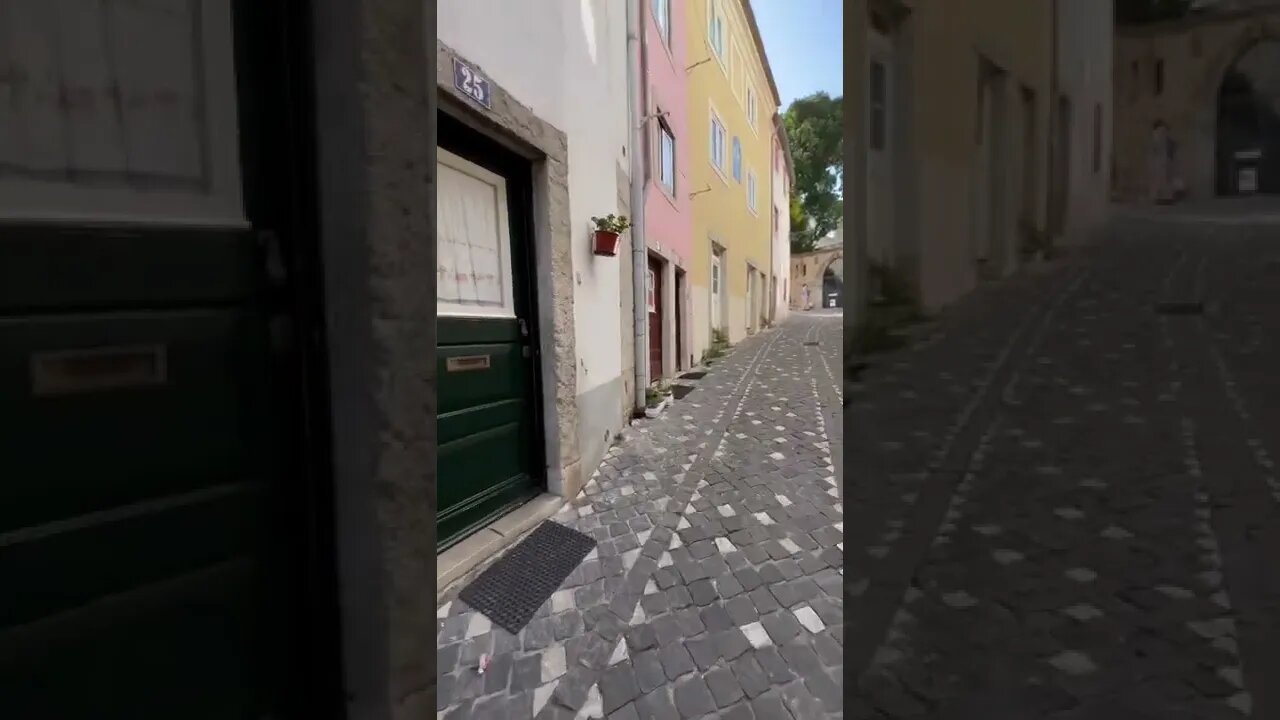 Walking Up Old Street In Lisbon Portugal 🇵🇹