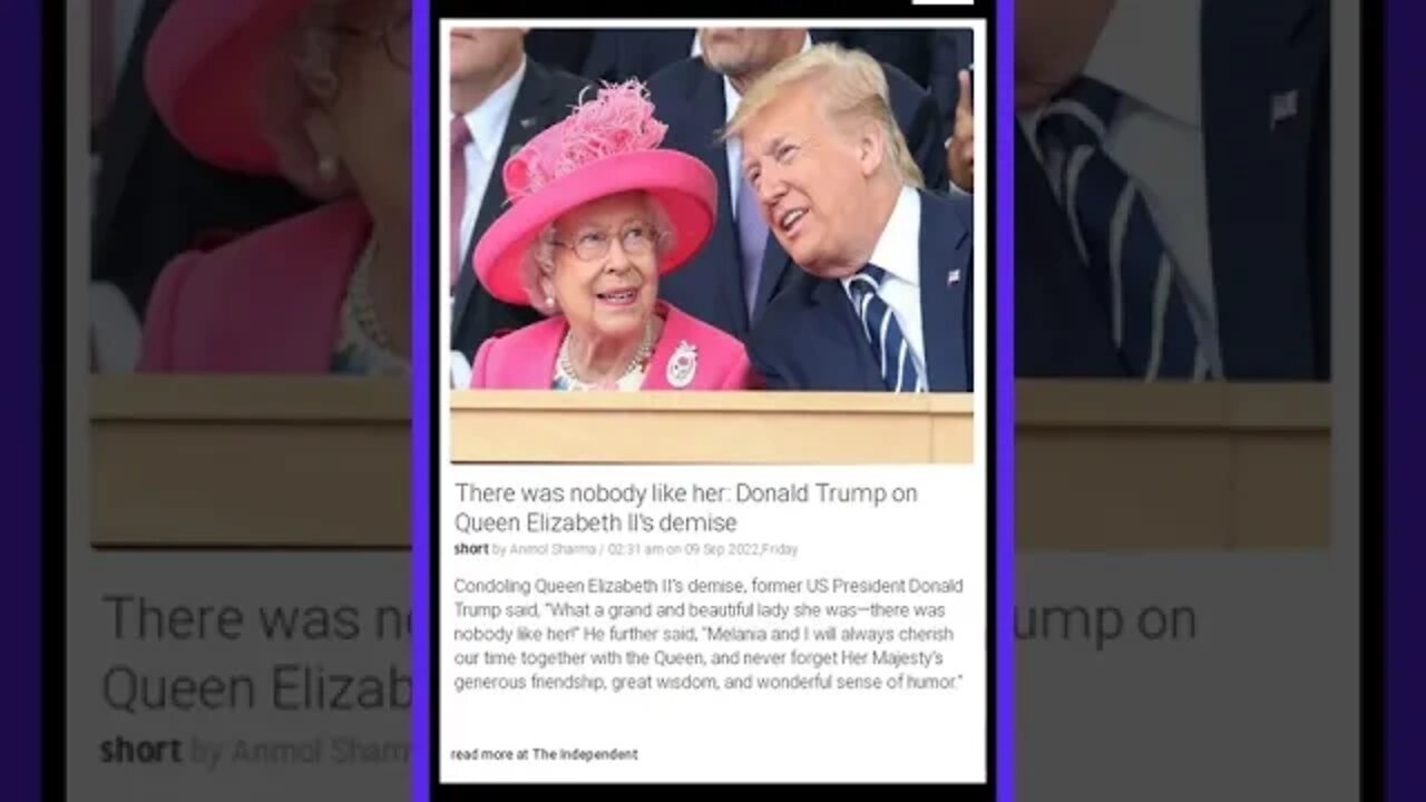 Current Events: Donald Trump Mourns the Loss of Queen Elizabeth II #shorts #news