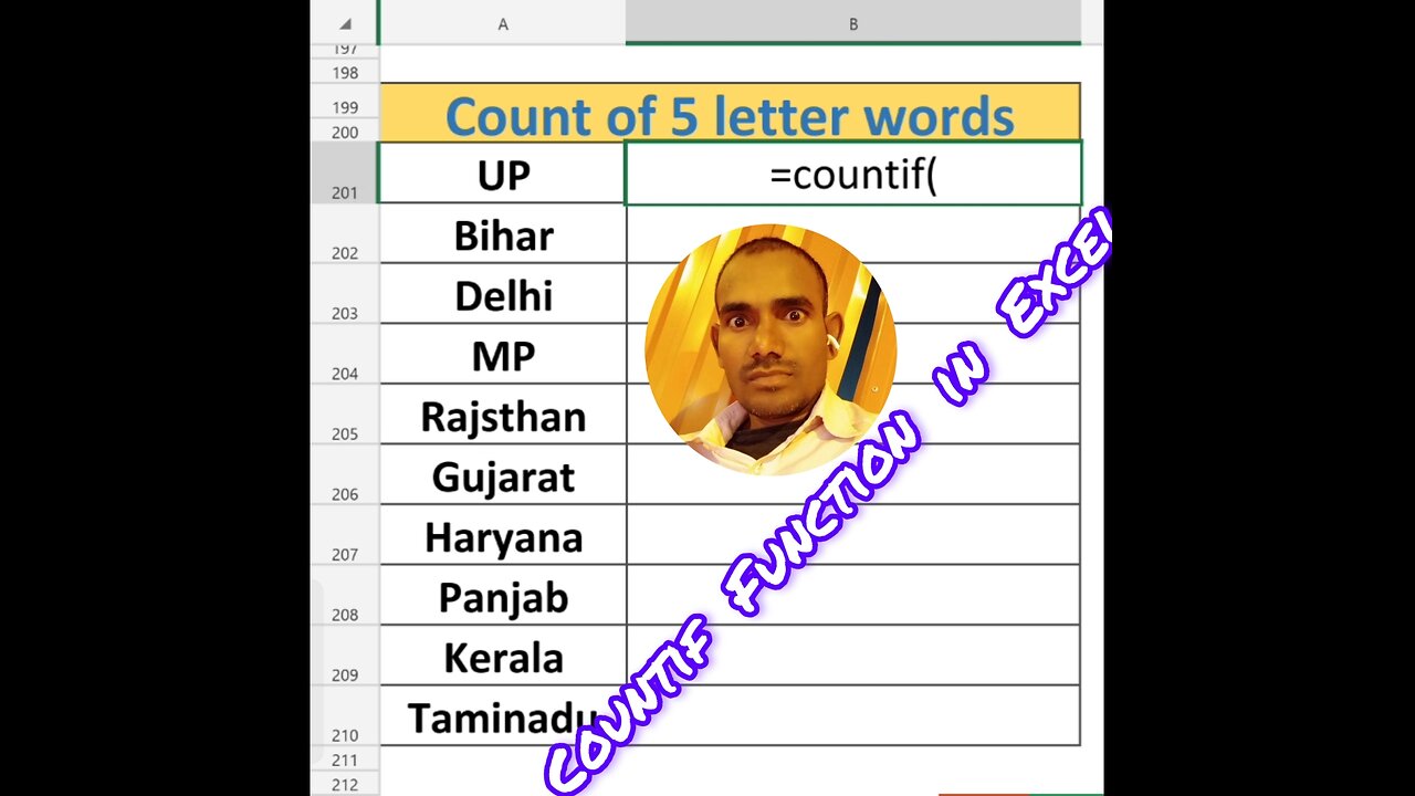 Countif Function in Excel #countif #excel