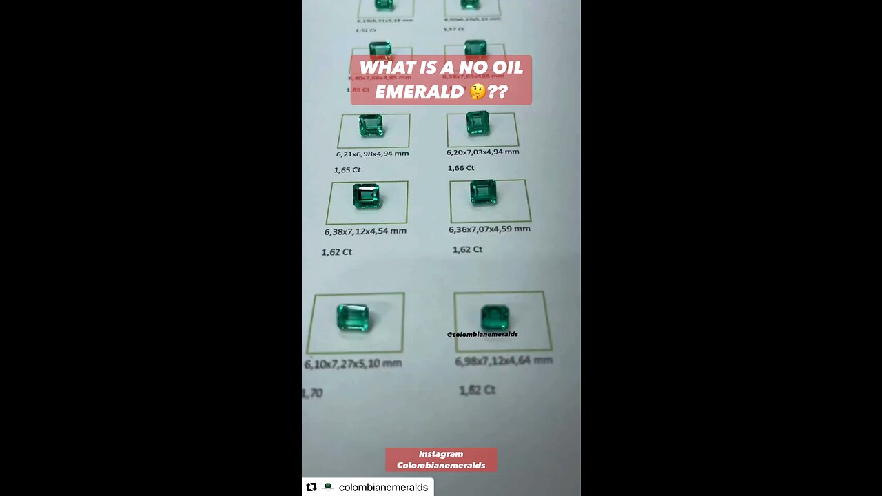 What does no oil untreated emerald mean and why are they oiled? Price and quality information