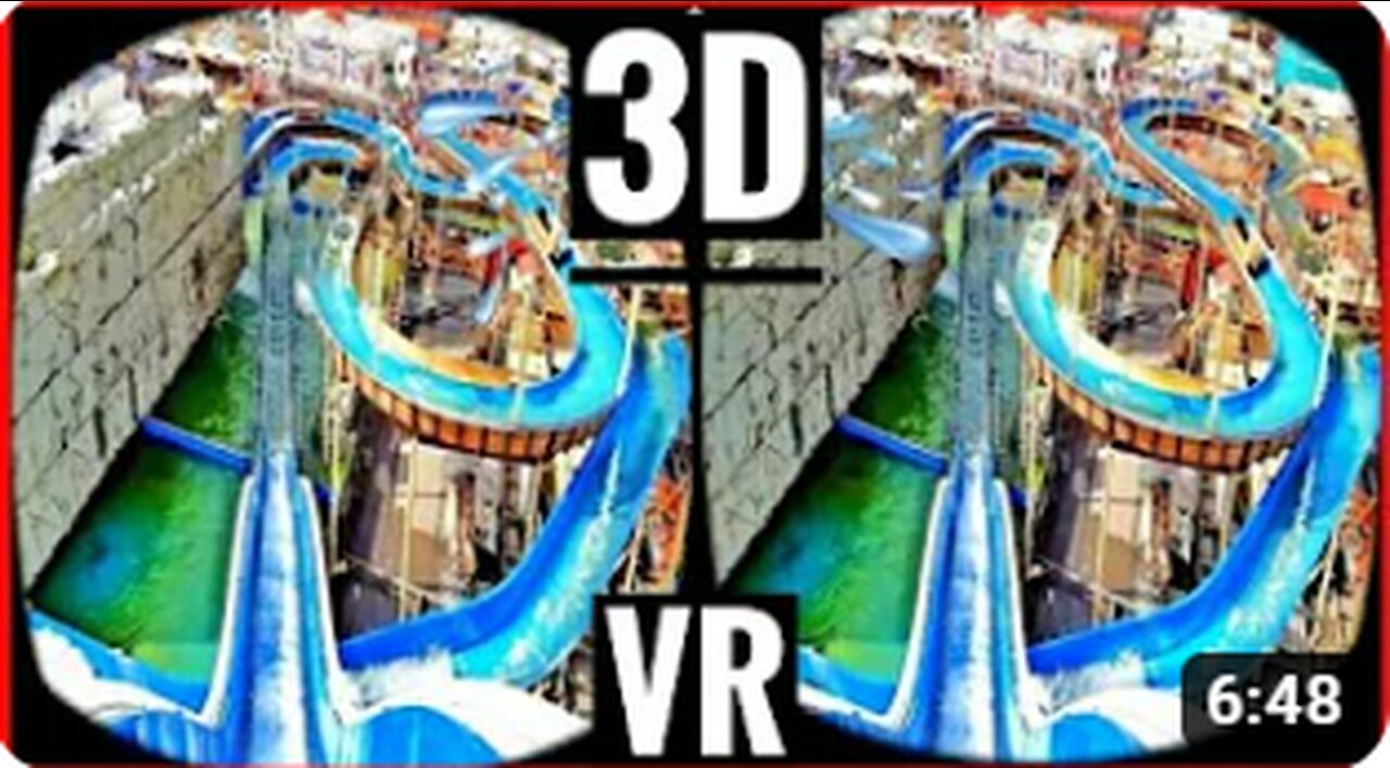 🔴 3D Video VR Water Slide 3D SBS VR Split Screen 4K