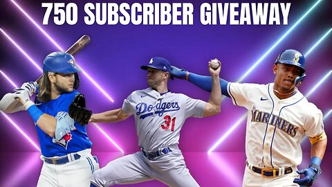 750 SUBSCRIBER BASEBALL CARD GIVEAWAY!