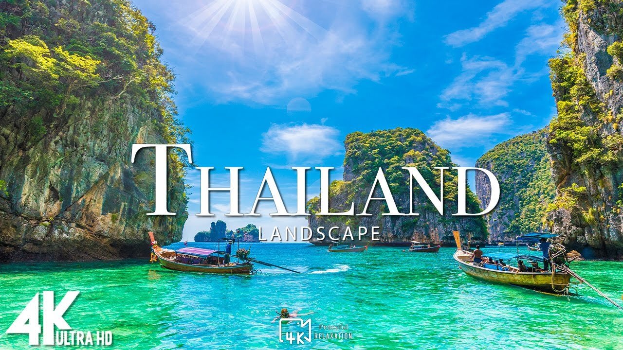 FLYING OVER THAILAND 4K UHD - Amazing Beautiful Nature Scenery with Relaxing Music for Stress Relief