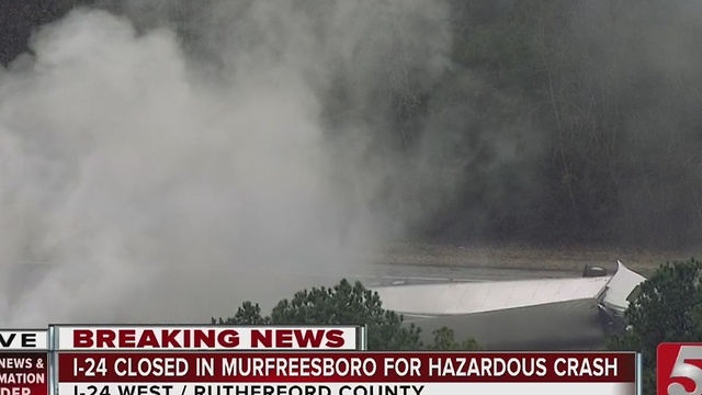 Sky 5 Flies Over Chemical Spill On I-24