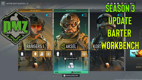 DMZ Season 3 Duty Operators Barter System and Workbench Recipes