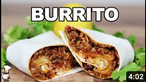 Beef and bean burrito