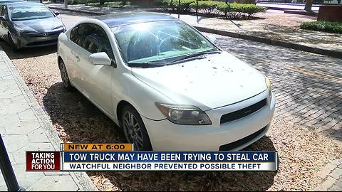 Tampa victim says attempted car thief was a tow truck driver