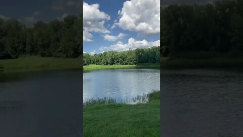 Relaxing pond and clouds