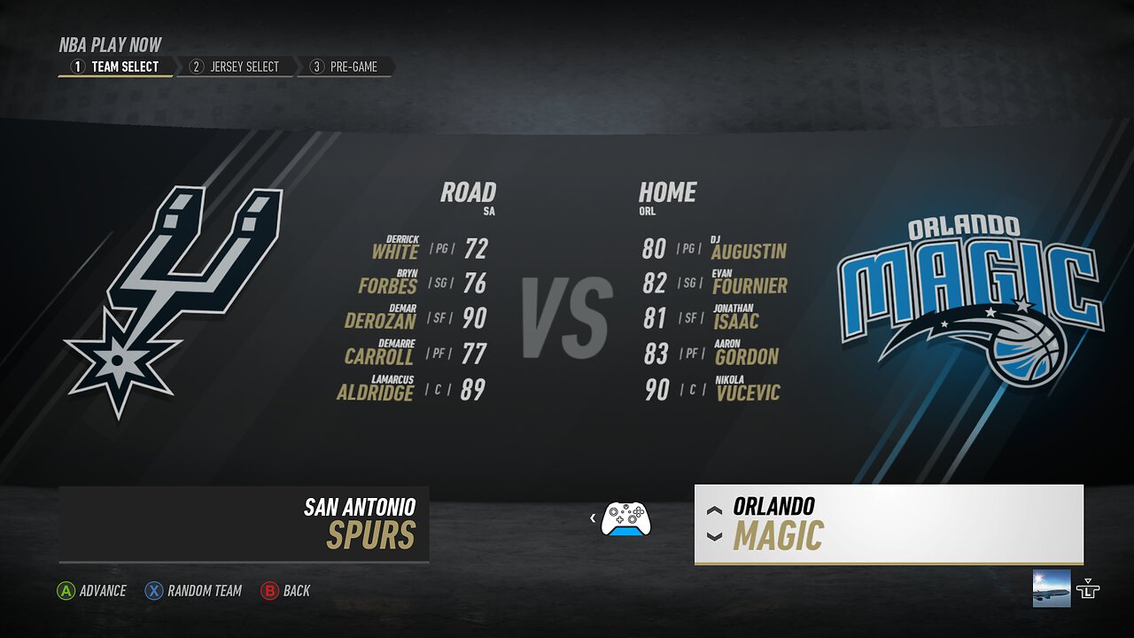 🏀NBA Live Season - Week 4 - San Antonio Spurs (Road) VS (Home) Orlando Magic