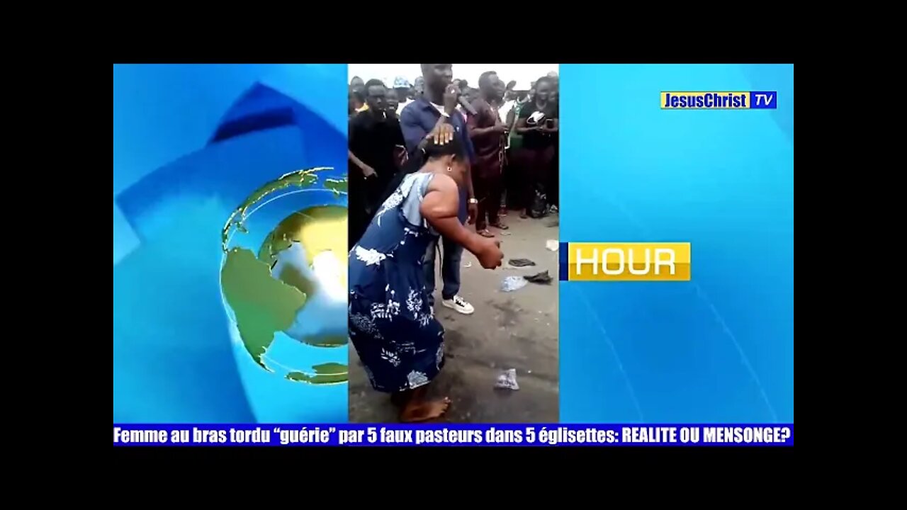 La femme au BRAS COURT TORDU rallongé par 5 différents “pasteurs” dans 5 différentes églisettes