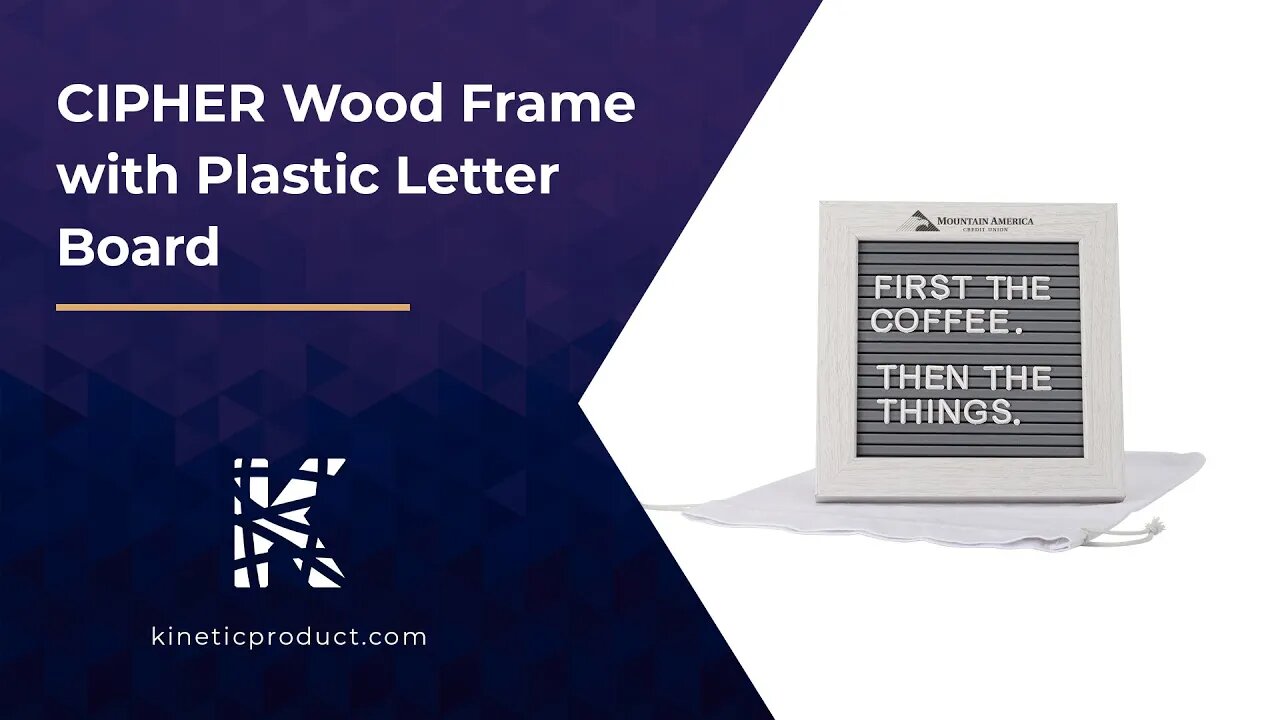 Cipher Wood Frame with Plastic Letter Board