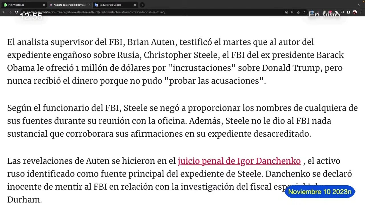 FBI de Obama le ofreció a Christopher Steele un millón de dólares por "suciedad" sobre Trump.