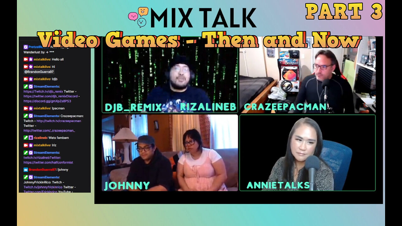 MIX TALK LIVE - Episode 12 - Video Games - Then and Now - Part 3 - Retro Podcast