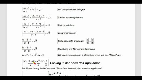 Möbiustransformation ►Bildberechnung ►Methode Umkehrfunktion ►Beispiel 2