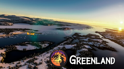 An Icy Greenland Sunset Flight