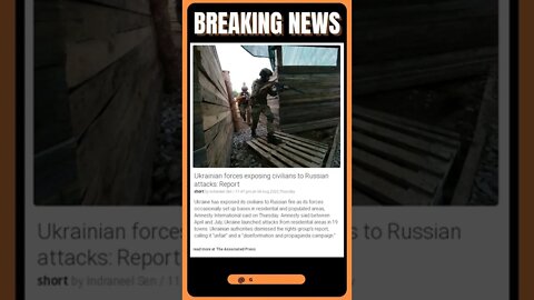 Latest Information: Ukrainian forces exposing civilians to Russian attacks: Report #shorts #news