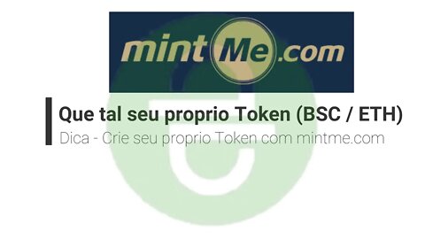 Dica - Mintme - Crie seu proprio Token, e lucre com isso!