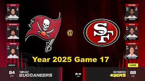 Madden 24 Year 2025 Game 17 Buccaneers Vs 49ers 1 5x Speed