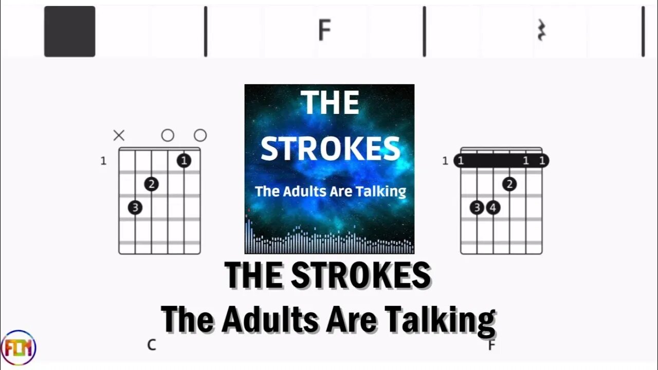 THE STROKES The Adults Are Talking - Backing Track FCN GUITAR CHORDS & LYRICS