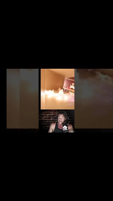 Drunk guy sets house on fire sliding down the stairs.