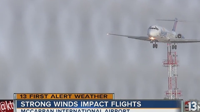 High winds affect flights at McCarran airport