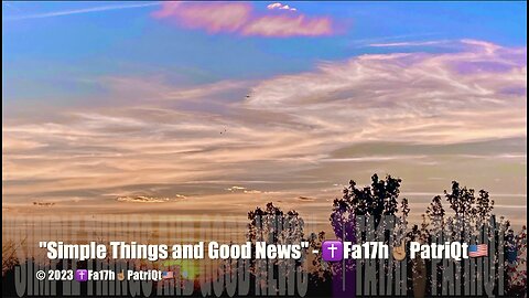 "Simple Things and Good News" - ✝️Fa17h☝🏽PatriQt🇺🇸