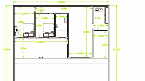 planta baixa para terreno 15x11,82