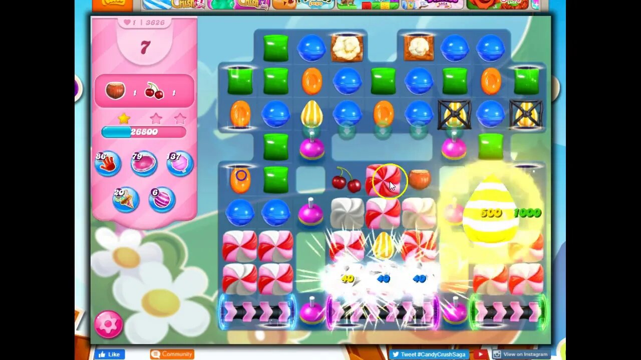 Candy Crush Level 3626 Talkthrough, 24 Moves 0 Boosters