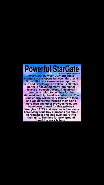 Powerful Sirius Stargate Portal Blue Ray Starseeds