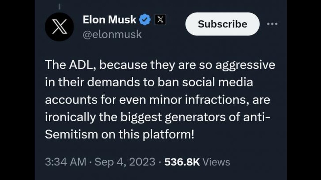 Musk Threatens To SUE ADL For SMEARING Company & Attacking Advertisers - adl splc lie all the time