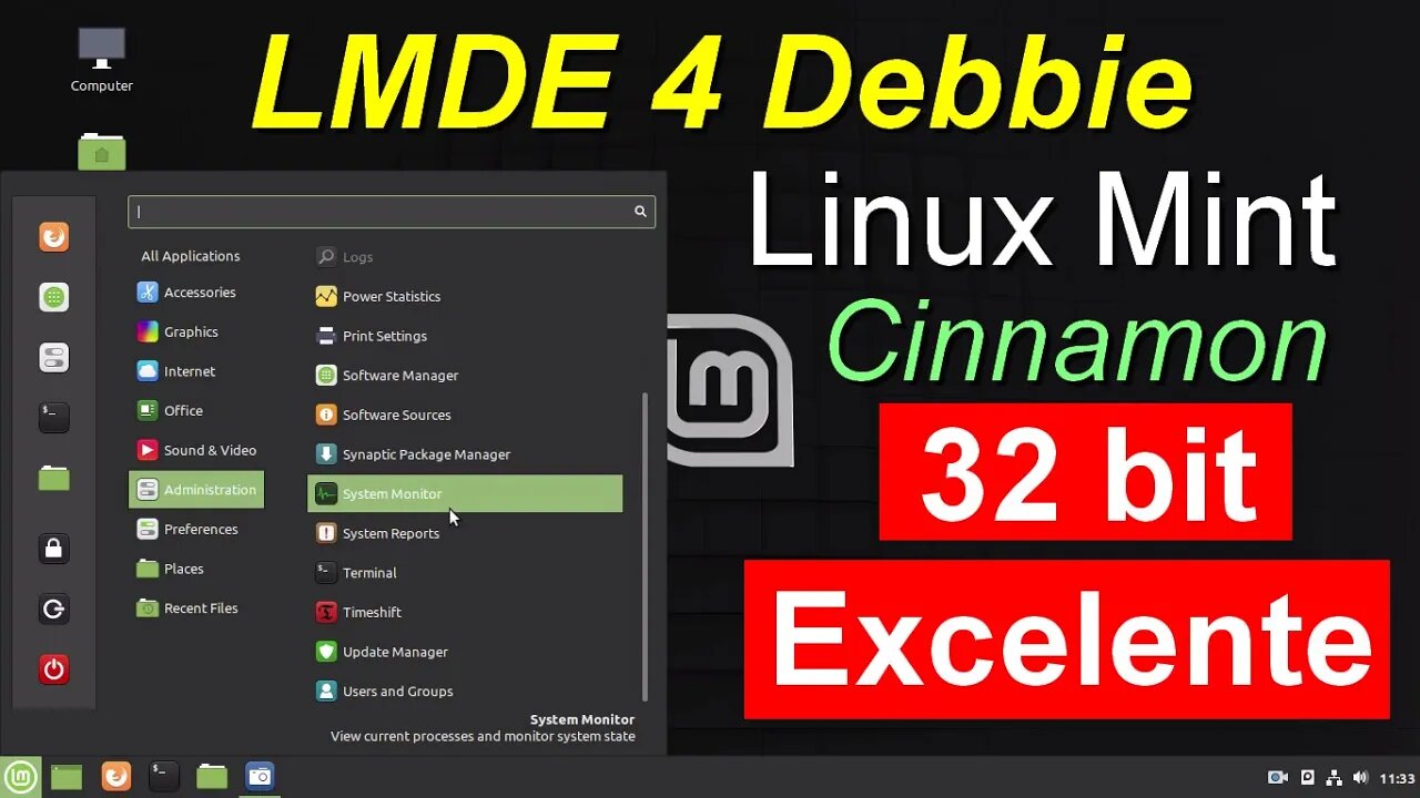 Linux Mint LMDE 4 Debbie 32 bit ambiente Cinnamon - Baseado no Debian - Excelente distro