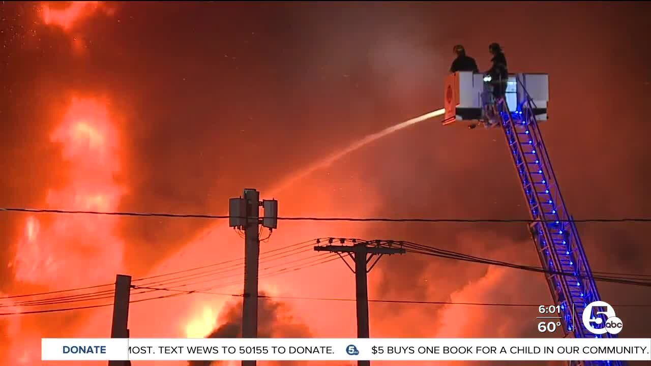 Cleveland warehouse collapses after fire