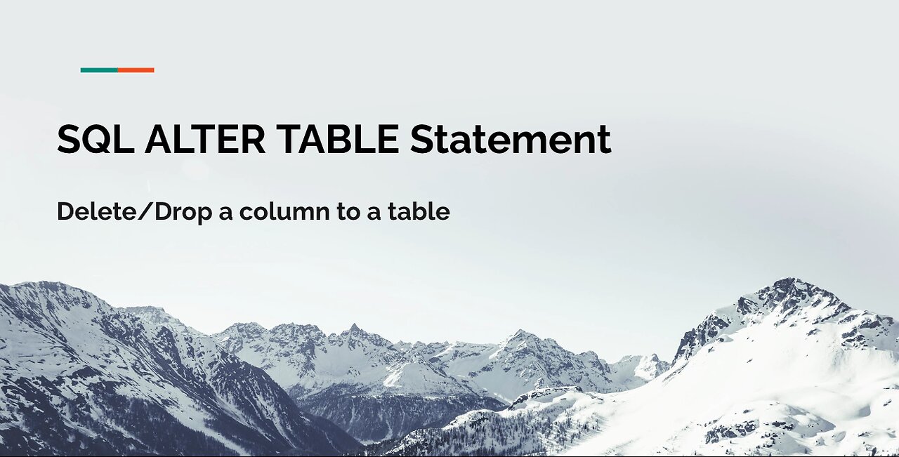 SQL ALTER TABLE Statement Tutorial - Delete/Drop a Column