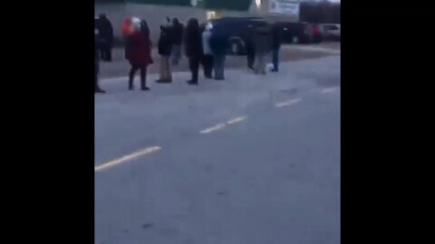 Truly disturbing amount of people lined up for vaccine in Peterborough Ontario