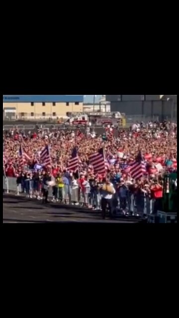 3/25/23 Crowd View From Trump Force One Arriving On Waco, TX Tarmac