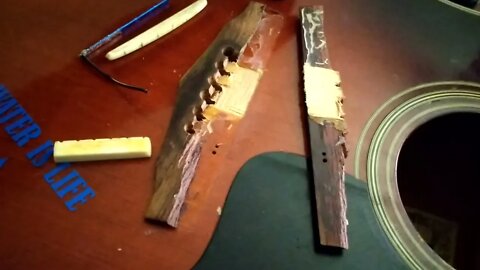Repairing a broken acoustic guitar bridge with Piezo pick-up Part 1