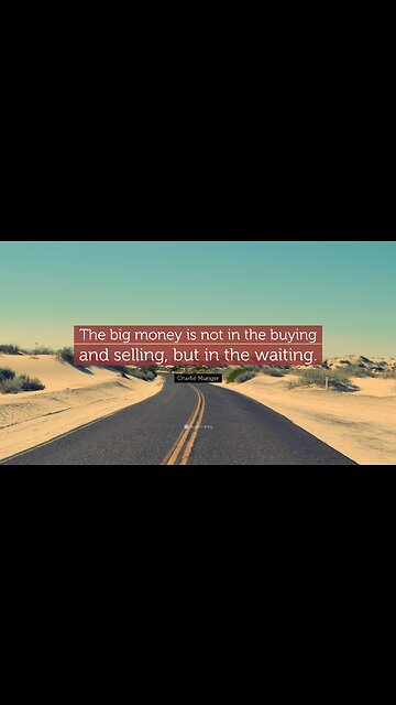 “The big money is not in the buying and selling, but in the waiting” C Munger #Bitcoin #NFT #CRYPTO