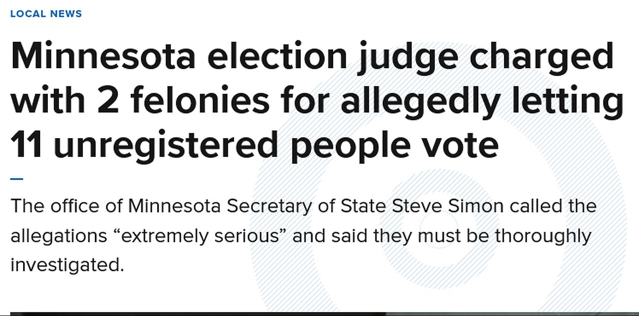 MN election judge charged with 2 felonies for allegedly letting 11 unregistered people vote