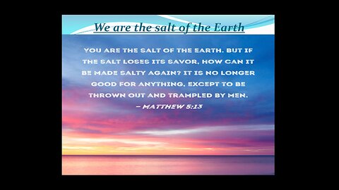 Nov 10/24 | We Are The Salt of the Earth