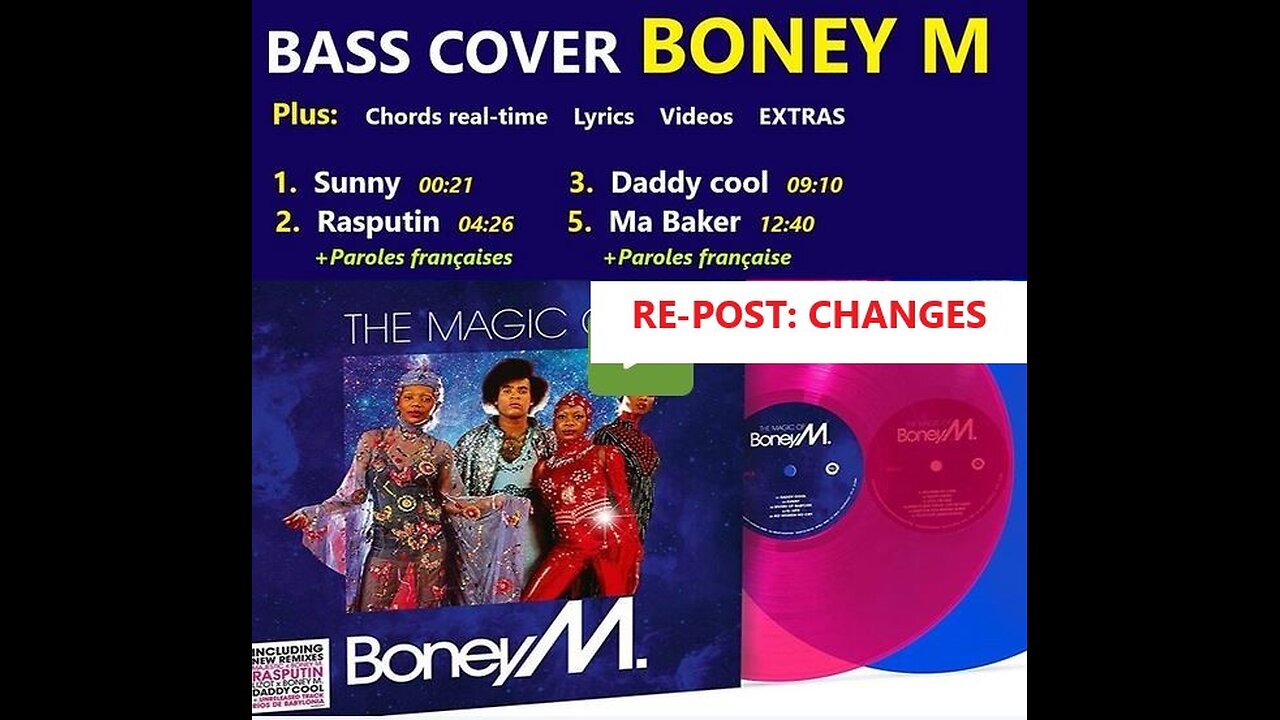 Bass cover BONEY M. (FRAN) __ Chords, Lyrics, MORE