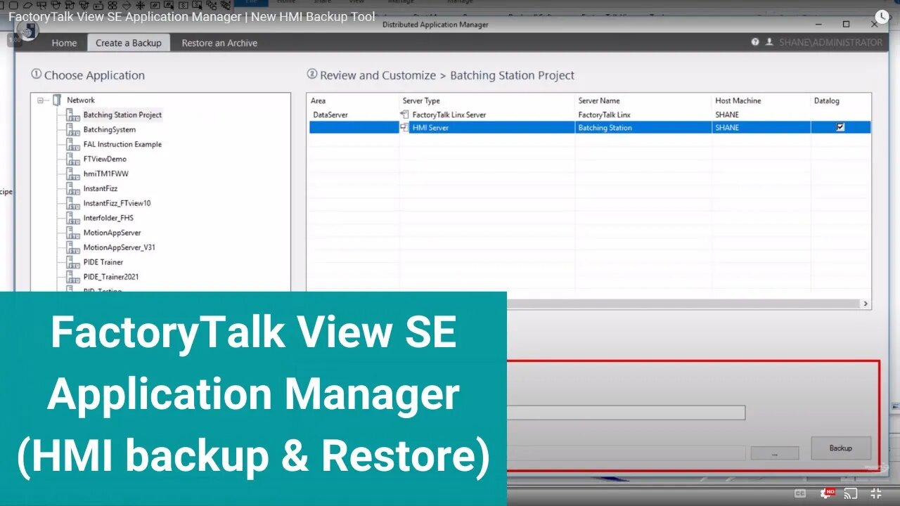 FactoryTalk View SE Application Manager | New HMI Backup Tool