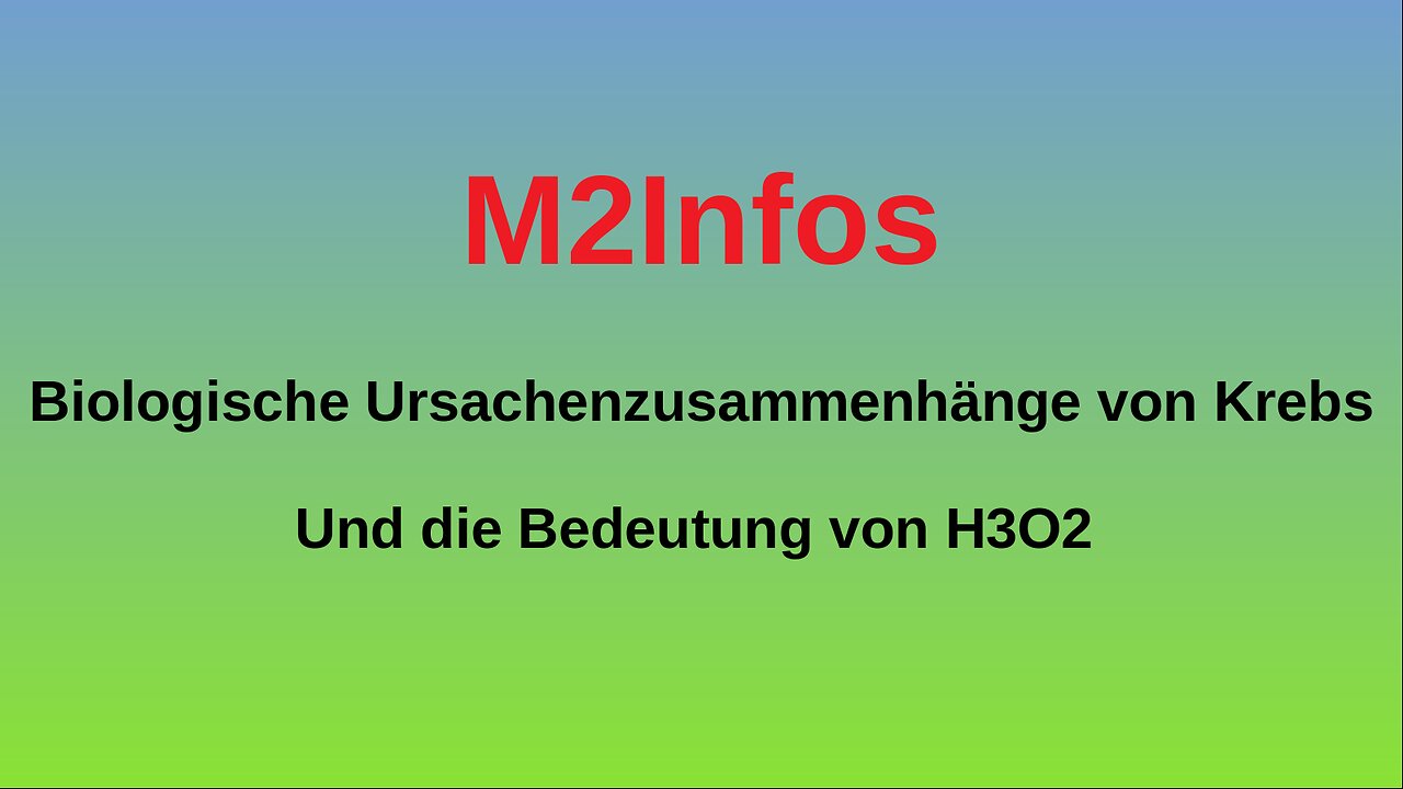 Biologische Ursachenzusammenhänge von Krebs und die Bedeutung von H3O2